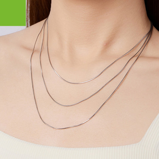 S925 Silver Necklace – Gold/Silver Plated, Snake Chain