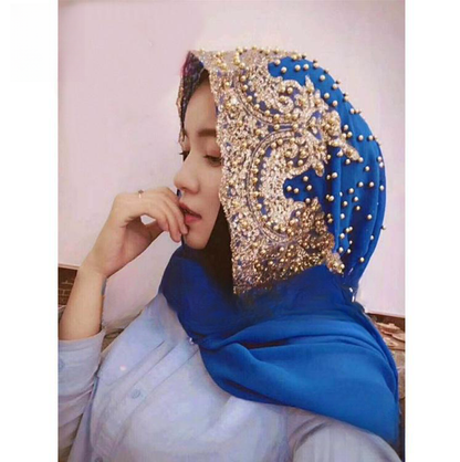 Elegant Cashmere Pearl Veil Scarf – Women’s Lightweight Summer Shawl