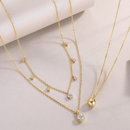 1-Carat Moissanite Silver Pendant Necklace – S925 Gold Electroplated, Minimalist Luxury