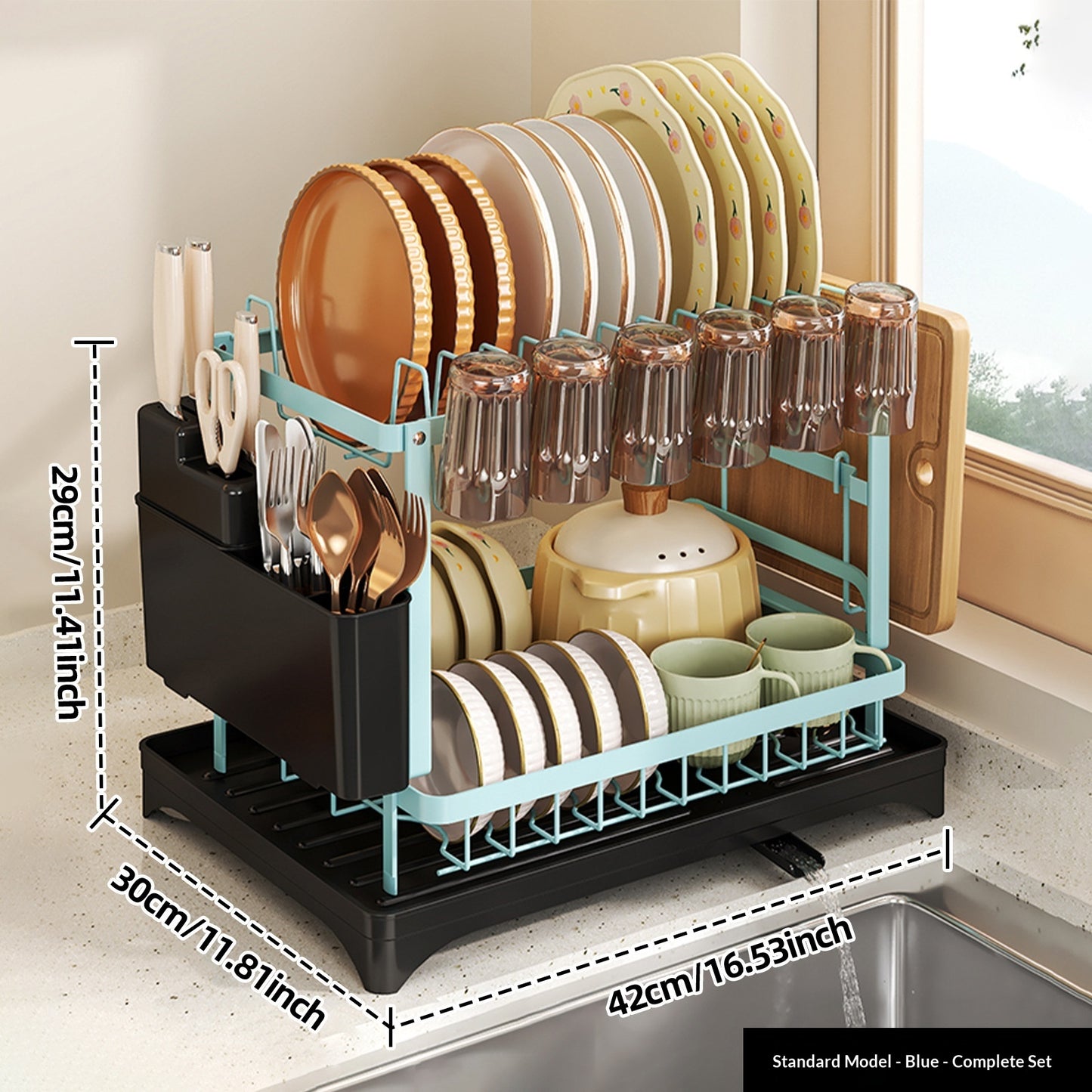 Elegant Multi-Functional Kitchen Organizer Cabinet for Bowls, Plates & Utensils