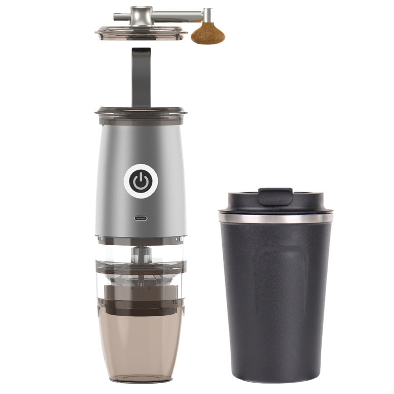 Portable Coffee Machine & Grinder – USB Electric, Manual, Compact Design