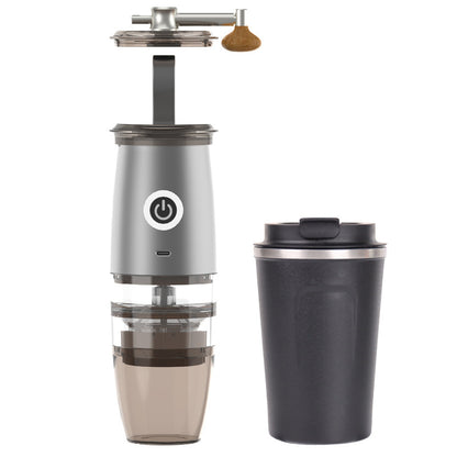 Portable Coffee Machine & Grinder – USB Electric, Manual, Compact Design