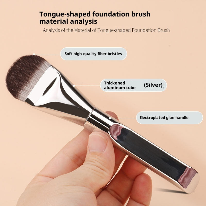 Ultra-Thin Tongue-Shaped Foundation Brush – Flawless, Seamless Makeup Application