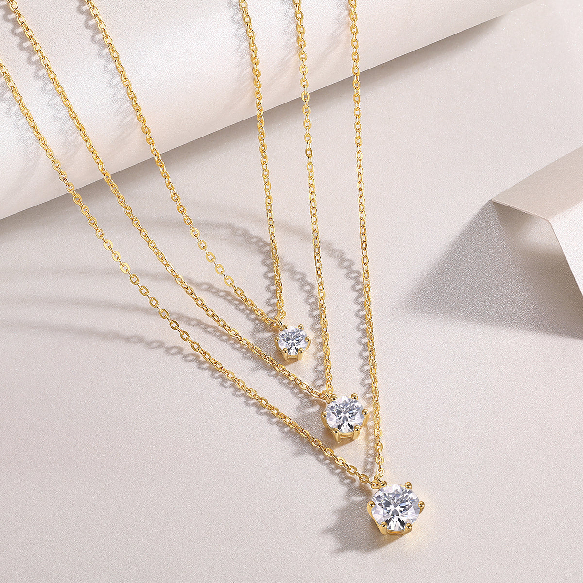 2-Carat Moissanite Silver Pendant Necklace – S925 Gold Electroplated, Minimalist Luxury