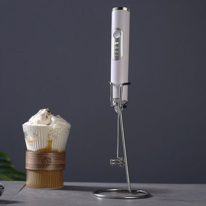 Café-Style Milk Frother with Egg Beater Stand – Smooth Foam, Effortless Mixing