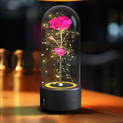 Eternal Rose LED Light & Bluetooth Speaker – Romantic Glass Dome Gift