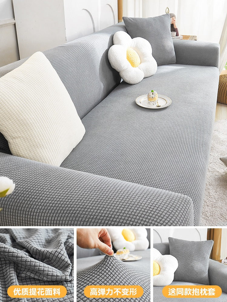 Premium Stretch Chenille Sofa Cover – Full Coverage Anti-Slip Protector