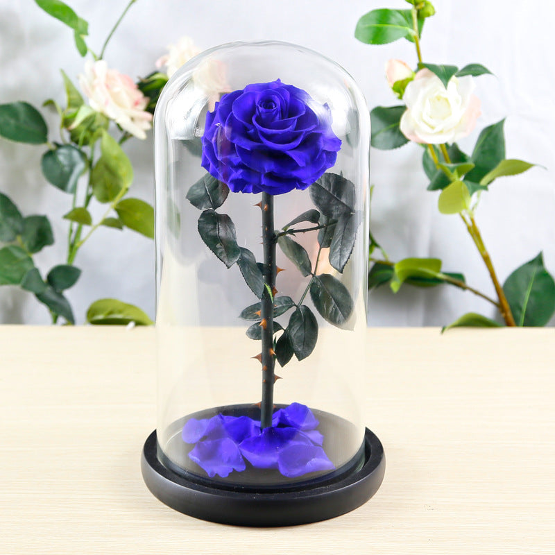 Eternal Preserved Rose Glass Dome Gift Box – Luxury Romantic Keepsake