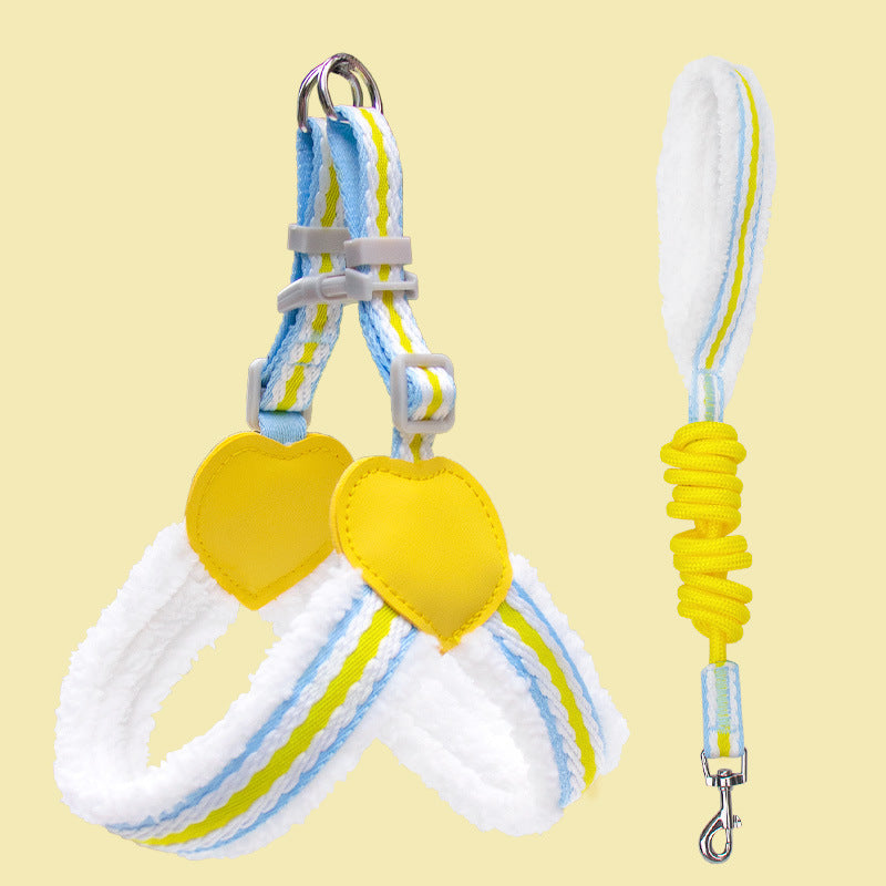 Breathable Summer Dog Harness & Leash – Chest Vest for Small & Medium Dogs (Corgi, Shiba Inu, Bichon)