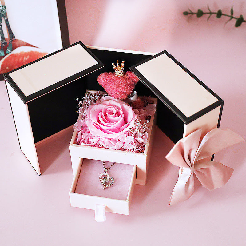 Eternal Rose Bear Jewelry Gift Box – Double Door Luxury Keepsake for Mother’s Day