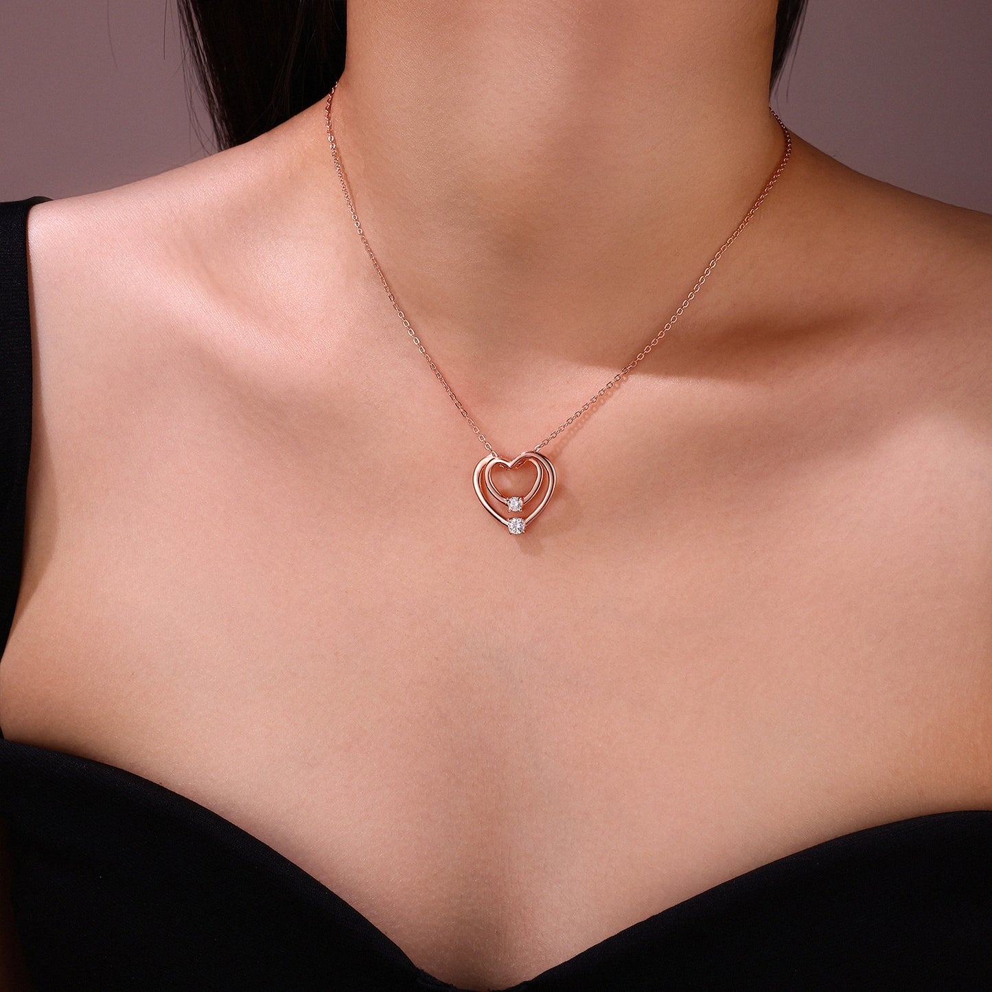 Moissanite Pendant Necklace – S925 Silver, Platinum-Plated