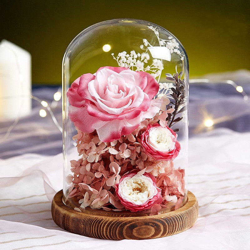 Luxury Eternal Rose Glass Dome – Preserved Flower of Everlasting Love