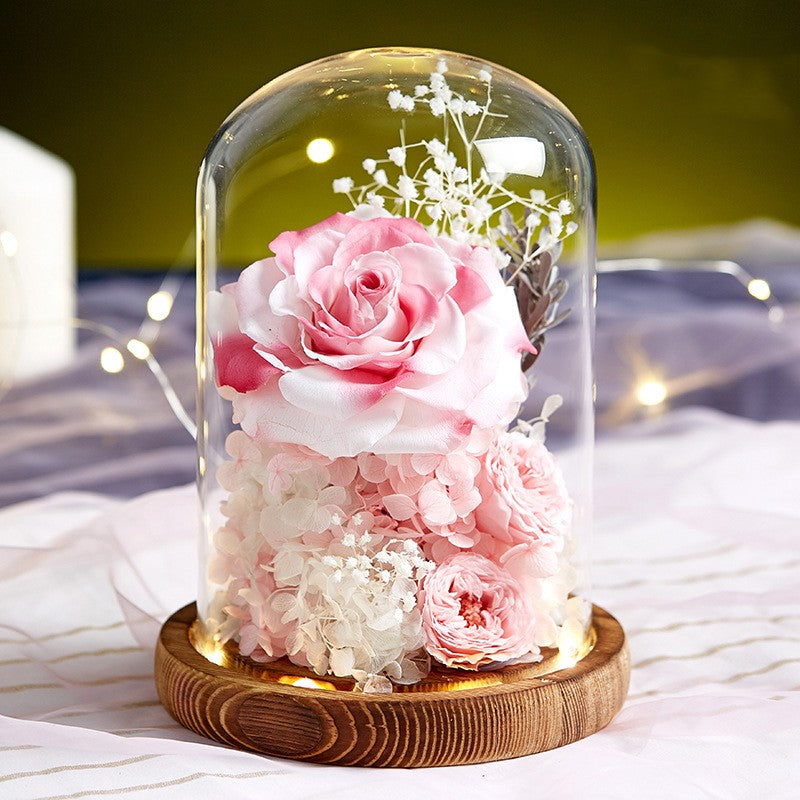 Luxury Eternal Rose Glass Dome – Preserved Flower of Everlasting Love