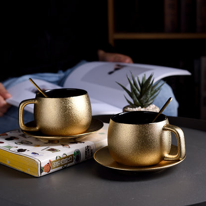 Elegant Golden Coffee Mug Set – Ceramic & Chic Homeware