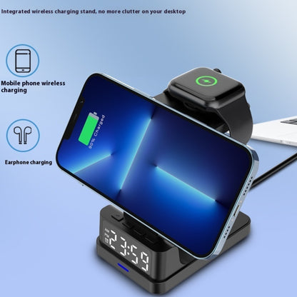 Magnetic 3-in-1 15W Wireless Charging Station with LED Clock – Modern Bedside Stand
