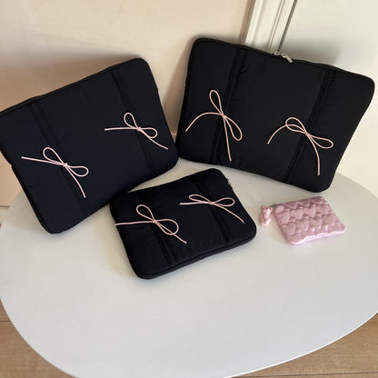 Cute Tablet Bag with Lace Bow – Laptop & iPad Sleeve