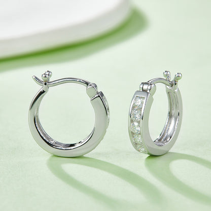Moissanite S925 Sterling Silver Stud Earrings – Platinum Plated