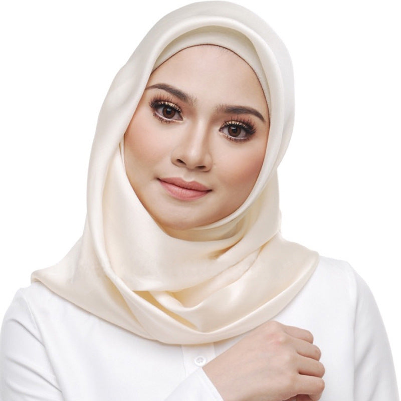 Elegant Satin Imitation Silk Shawl – Lightweight Ladies Headscarf