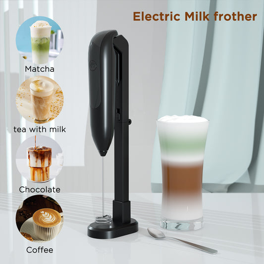 Premium Wireless Milk Frother with Charging Stand – Barista Coffee Foam Maker