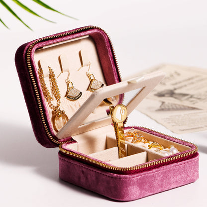 Luxury Flannel Travel Jewelry Organizer – Portable Case for Rings & Earrings