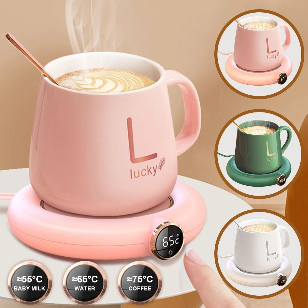 Smart LED Mug Warmer – 3 Temperature Control USB Heating Pad