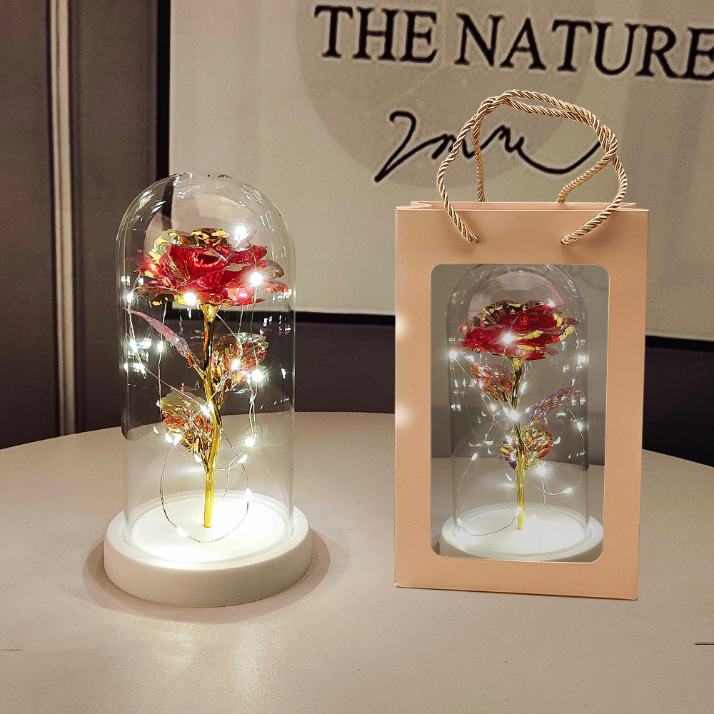 Eternal Glow Rose – Glass Dome LED Romantic Gift Lam