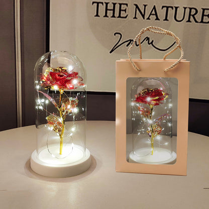 Eternal Glow Rose – Glass Dome LED Romantic Gift Lam