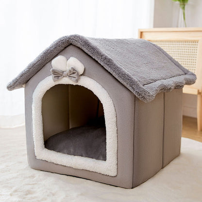 Luxury Four-Season Pet House Bed – Cozy Indoor Nest for Cats & Small Dogs