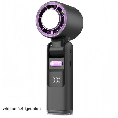Portable Handheld Turbo Cooling Fan – Mini Ice Sensation High-Speed USB Rechargeable Fan with Digital Display for Camping, Travel & Outdoor Activities