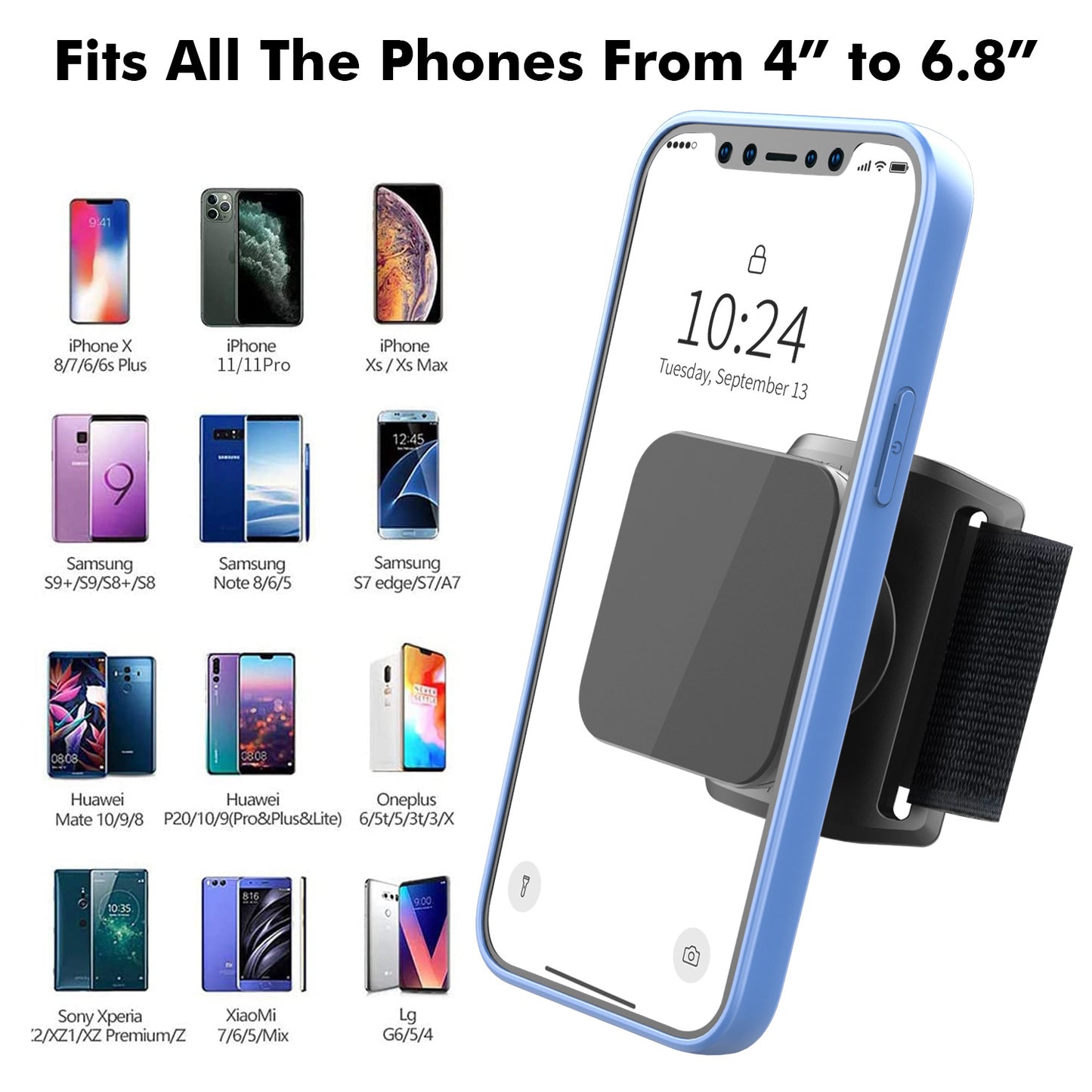 Fitness Running Armband with Adjustable Phone Bracket