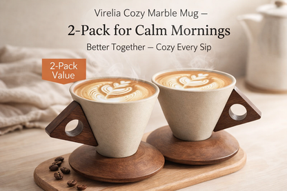 Cozy 2-Pack Virelia Vintage Ceramic Mug – Perfect for Coffee Lovers