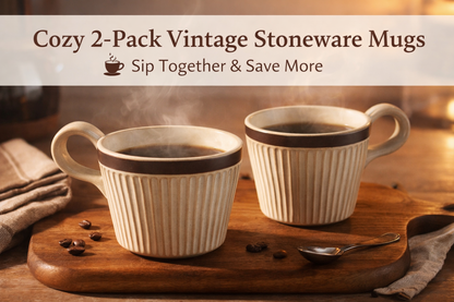 Cozy 2-Pack Vintage Stoneware Coffee Mug – Save More & Sip Together
