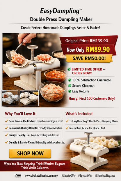 EasyDumpling™ Double Press Dumpling Maker – Create Perfect Homemade Dumplings Faster & Easier