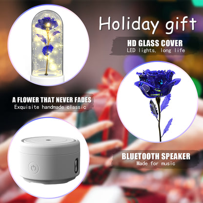 Eternal Rose LED Light & Bluetooth Speaker – Romantic Glass Dome Gift