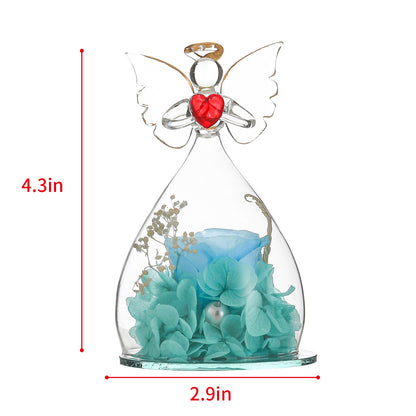 Angel Immortal Rose in Glass Dome – Timeless Floral Decoration