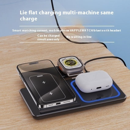 Virelia 3-in-1 Foldable Wireless Charging Station – Fast 15W Charging for iPhone, Apple Watch & AirPods