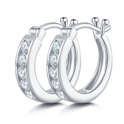 Moissanite S925 Sterling Silver Stud Earrings – Platinum Plated