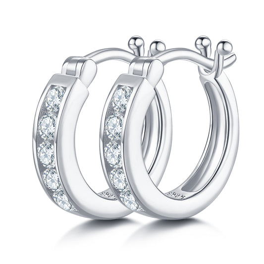 Moissanite S925 Sterling Silver Stud Earrings – Platinum Plated