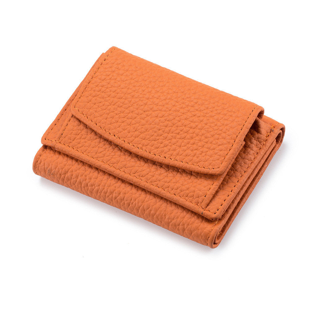 Luxury Japanese Minimalist Leather Mini Wallet for Women – Elegant & Compact