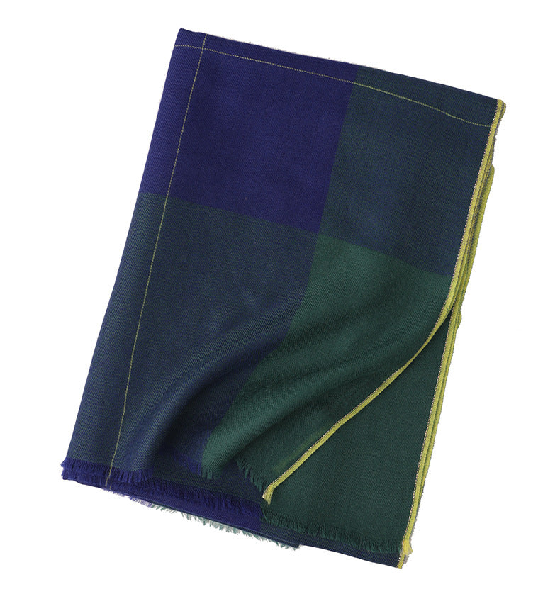 Multicolor Plaid Long Scarf – Cozy Cashmere Shawl for Women