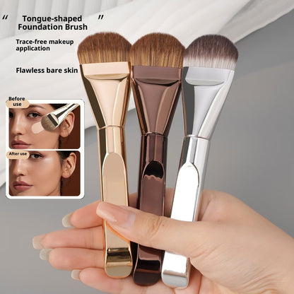 Ultra-Thin Tongue-Shaped Foundation Brush – Flawless, Seamless Makeup Application