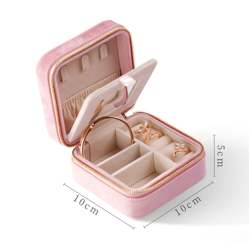 Luxury Flannel Travel Jewelry Organizer – Portable Case for Rings & Earrings