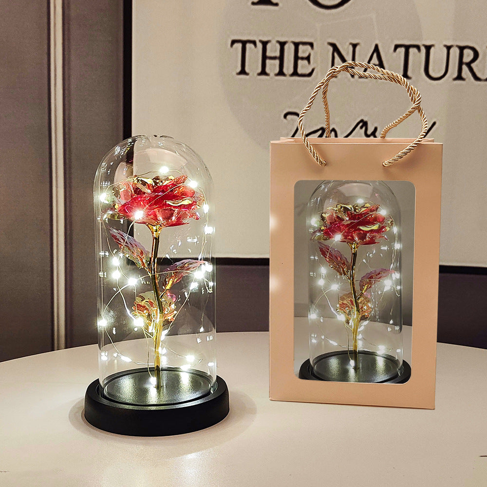 Eternal Glow Rose – Glass Dome LED Romantic Gift Lam
