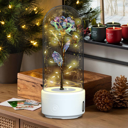 Eternal Rose LED Light & Bluetooth Speaker – Romantic Glass Dome Gift