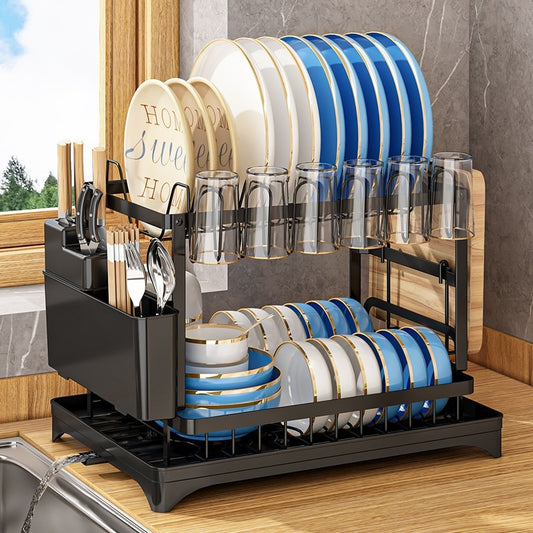 Elegant Multi-Functional Kitchen Organizer Cabinet for Bowls, Plates & Utensils