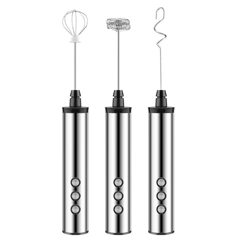 Premium Handheld 3-Head Milk Frother – Perfect for Coffee, Latte & Cappuccino
