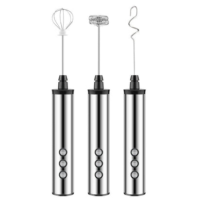 Premium Handheld 3-Head Milk Frother – Perfect for Coffee, Latte & Cappuccino