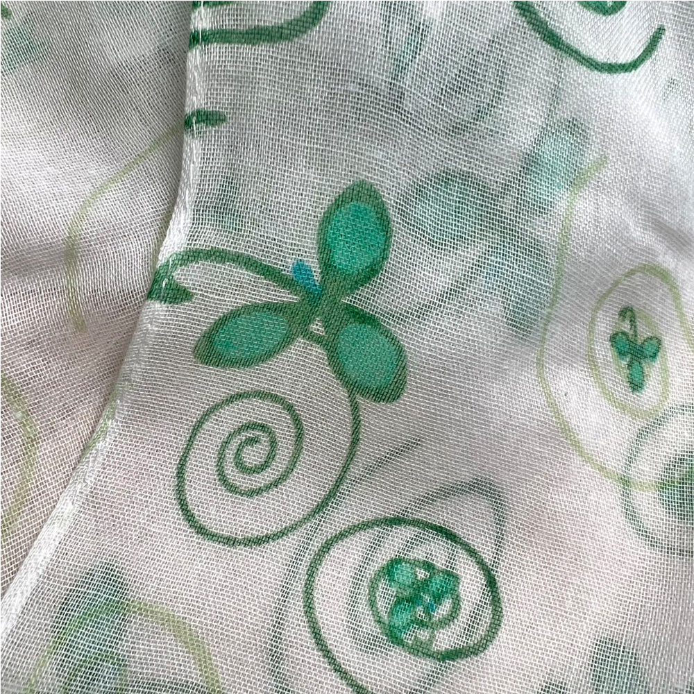 Lightweight Sheer White Scarf – Soft Long Printed Scarf for Women & Men