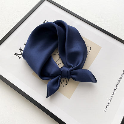 53cm Pure Color Silk Scarf – Elegant Lightweight Accessory