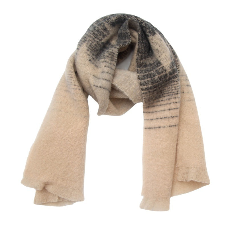 Gradient Star Jacquard Scarf | Autumn & Winter Circle Yarn